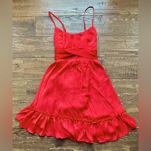 Revolve Angel Biba Red Satin Mini Dress NWT
